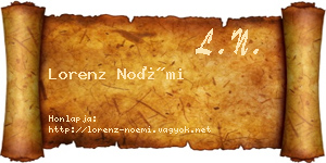 Lorenz Noémi névjegykártya